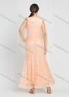 Wholesale Women's Glamorous Appliques V Neck Sleeveless Mesh Embroidery Rhinestone Maxi Mermaid Evening Dress - Liuhuamall