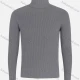 Wholesale Men's Casual Long Sleeve Texture Knit High Neck Plain Sweater Dark Gray Clothing Wholesale Market Liuhua