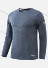 Wholesale Men's Round Neck Long Sleeve Solid Jacquard Letter Print Workout Running Pullover Sweatshirt T213# - Liuhuamall