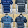 Wholesale Men's Casual Short Sleeve Striped Button Front Polo Shirts preview