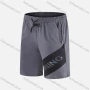 Wholesale Men's Athletic Workout Striped Reflective Letter Graphic Drawstring Elastic Waist Shorts 0862# preview