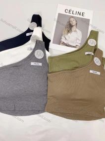 Wholesale Women's Casual Plain One Shoulder Crop Tank Top, LIUHUA CLOTHING WHOLESALE