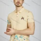 Wholesale Men's Casual Ink Splash Short Sleeve Split Side Polo Shirt LF002# Khaki Clothing Wholesale Market Liuhua