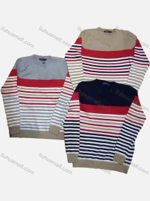 Wholesale Boy's Casual Striped Colorblock Round Neck Long Sleeve Sweater, LIUHUA CLOTHING WHOLESALE