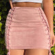 Women's Sexy Plain Lace Up Skirts Pink Clothing Wholesale Market -LIUHUA