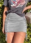 Wholesale Women's Sexy Plain Lace Up Skirts - Liuhuamall