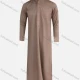 Wholesale Men's Formal Stand Collar Patch Pocket Button Front Pakistani Plain Middle East Ramadan Muslim Arabic Traditional Robe Camel Clothing Wholesale Market Liuhua