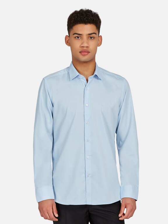 Men's Casual Plain Collared Button Down Long Sleeve Shirts 2020-117#, Clothing Wholesale Market -LIUHUA, 