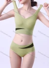 Wholesale Women's Sporty Breathable Racerback Sports Bra & Brief 2-piece Set 503# - Liuhuamall