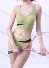 Wholesale Women's Sporty Breathable Racerback Sports Bra & Brief 2-piece Set 503# - Liuhuamall