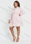 Wholesale Women's Casual Chiffon Tie Neck High Waist Plain Pleated Short Dress - Liuhuamall