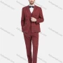 Wholesale Men's Formal Business Plaid Print Lapel Double Breasted Suit Jacket With Waistcoat 3 Piece Set preview