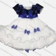 Wholesale Girls Lovely Bow-knot Tiered Rhinestone Beaded Flower Dress White Clothing Wholesale Market Liuhua