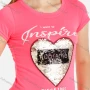 Wholesale Women's Summer Sequin Letter Print Round Neck Short Sleeve Tee preview