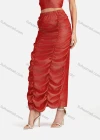 Wholesale Women's Sexy Plain Halter Open Back Zip Crop Top & Ruched Split Hem Maxi Skirt 2 Pieces Set - Liuhuamall