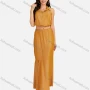 Wholesale Women's Casual Plain Collared Rhinestone Crop Top & Ruffle Split Hem Maxi Skirt 2 Pieces Set preview