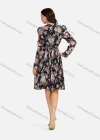 Wholesale Women's Casual Allover Print Wrap V Neck Pleated Long Sleeve Knee Length Dress - Liuhuamall