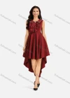 Wholesale Women's Pearl Decor Peter Pan Collar High Low Hem Short Cocktail Dress - Liuhuamall