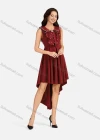 Wholesale Women's Pearl Decor Peter Pan Collar High Low Hem Short Cocktail Dress - Liuhuamall