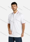 Wholesale Men's Striped Trim Regular Fit Short Sleeve Polo Shirt - Liuhuamall