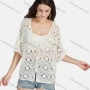 Wholesale Women's Casual V Neck Half Sleeve Hollow Out Button Front Cover Up Cardigan 67037# preview
