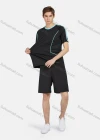 Wholesale Men's Sporty Round Neck Short Sleeve Striped Breathable T-Shirt - Liuhuamall