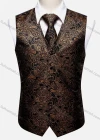 Wholesale Men's Formal Paisley Print Silky Waistcoat With Necktie 2-piece Set - Liuhuamall