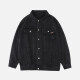 Men's Plus Size Button Open Front Basics Denim Jacket With Flap Pockets Black Clothing Wholesale Market -LIUHUA