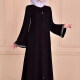 Women's Muslim Islamic Casual Plain Long Sleeve Zip Decor Maxi Cardigan Black Clothing Wholesale Market -LIUHUA