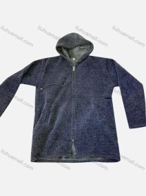Wholesale Men's Casual Plain Long Sleeve Zipper Drawstring Hooded Thermal Fleece Jacket, LIUHUA CLOTHING WHOLESALE