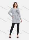 Wholesale Women's Casual Round Neck Rhinestone Letter Print Long Sleeve Rib Knit Tunic - Liuhuamall