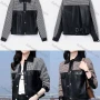 Wholesale Women's Casual Collared Long Sleeve Stiching Color Leather Jacket preview