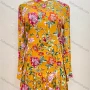 Wholesale Women's Stand Collar Long Sleeve Floral Buttons Front Layered Ruffle Hem Short Shirt Dress preview