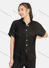 Wholesale Women's Casual Short Sleeve Shirt & Pleated Pants 2-Piece Set 9128-1# - Liuhuamall