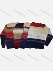 Wholesale Boy's Casual Striped Colorblock Round Neck Long Sleeve Sweater, LIUHUA CLOTHING WHOLESALE
