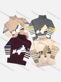 Wholesale Kid's Casual Cartoon Graphic Mink Hair Turtleneck Sweater (Pack Of 12)6810#, LIUHUA CLOTHING WHOLESALE