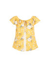 Wholesale Women's Summer Round Neck Floral Print Cap Sleeve Blouse - Liuhuamall