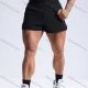 Wholesale Men's Athletic Workout 2-in-1 Colorblock Drawstring Elastic Waist Shorts 62219# Black Guangzhou Clothing Wholesale Market & Suppliers -LIUHUAMALL