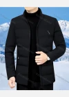 Wholesale Men's Casual Plain Slim Warm Zip Pockets Puffer Coat - Liuhuamall
