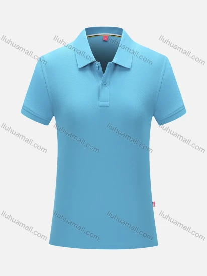 Wholesale Women's Casual Slim Fit Button Front Plain Basics Polo Shirt 8901B#