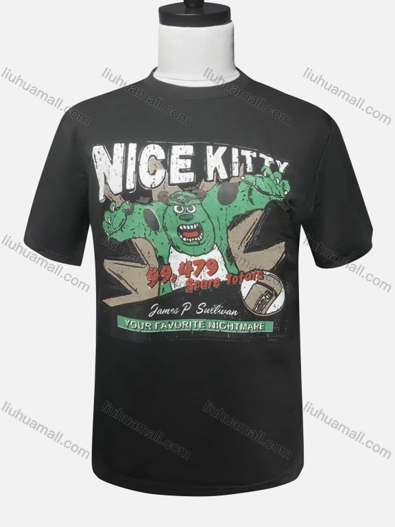 Wholesale Men's Cartoon Print Round Neck Short Sleeve Casual T-Shirt
