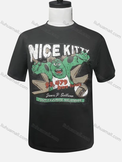 Wholesale Men's Cartoon Print Round Neck Short Sleeve Casual T-Shirt