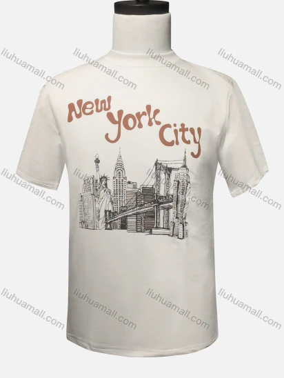 Wholesale Men's Letter Print Round Neck Short Sleeve Casual T-Shirt