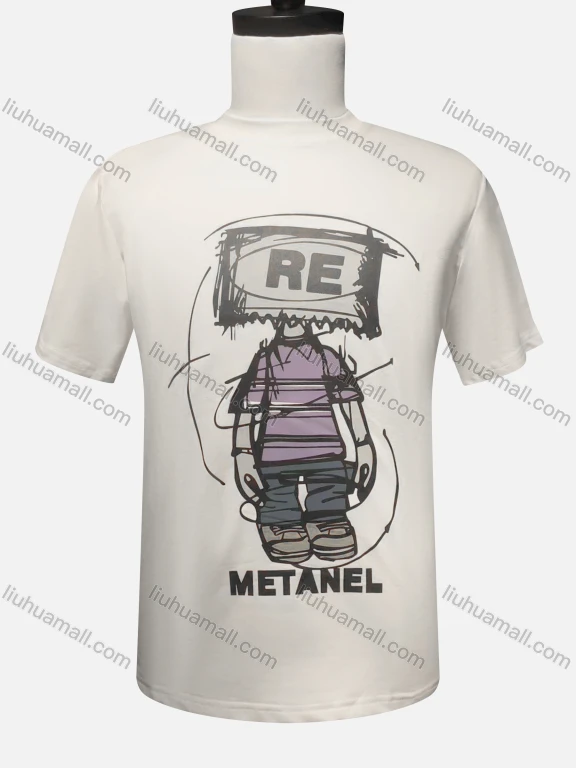 Wholesale Men's Cartoon Print Round Neck Short Sleeve Casual T-Shirt