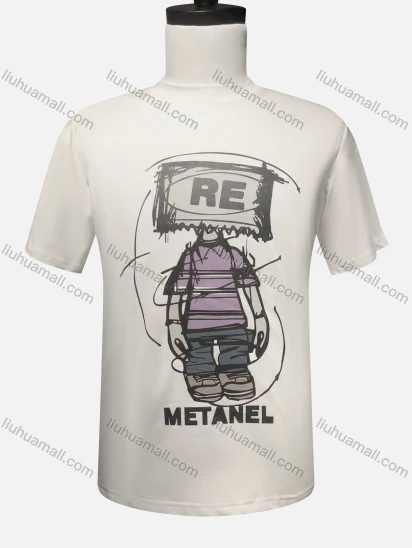 Wholesale Men's Cartoon Print Round Neck Short Sleeve Casual T-Shirt