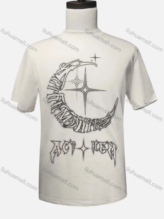 Wholesale Men's Letter Print Round Neck Short Sleeve Casual T-Shirt