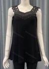 Wholesale Women's Casual Plain Splicing Guipure Lace Mid Length Tank Top - Liuhuamall