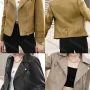 Wholesale Women's Casual Lapel Long Sleeve Plain Leather Jacket preview