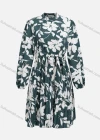 Wholesale Women's Casual Mock Neck Long Sleeve Pleated Floral Print Dress With Belt 7635# - Liuhuamall