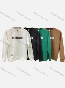 Wholesale Men's Casual Letter Print Round Neck Long Sleeve Sweatshirt, LIUHUA CLOTHING WHOLESALE